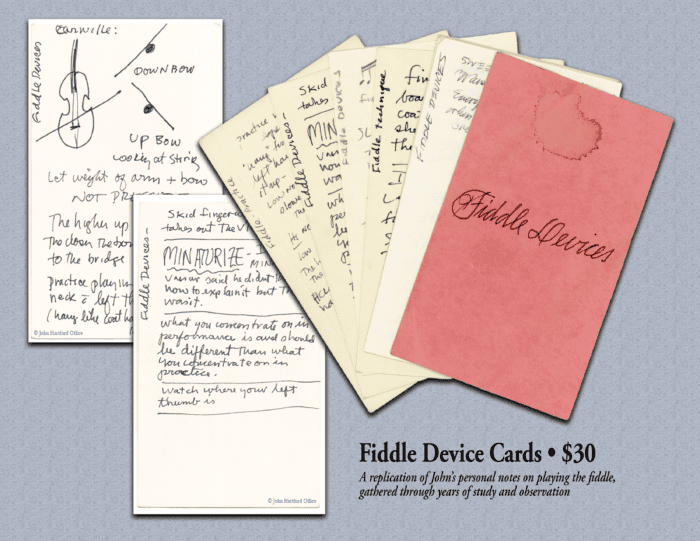 Fiddle Device Cards from John Hartford's archive